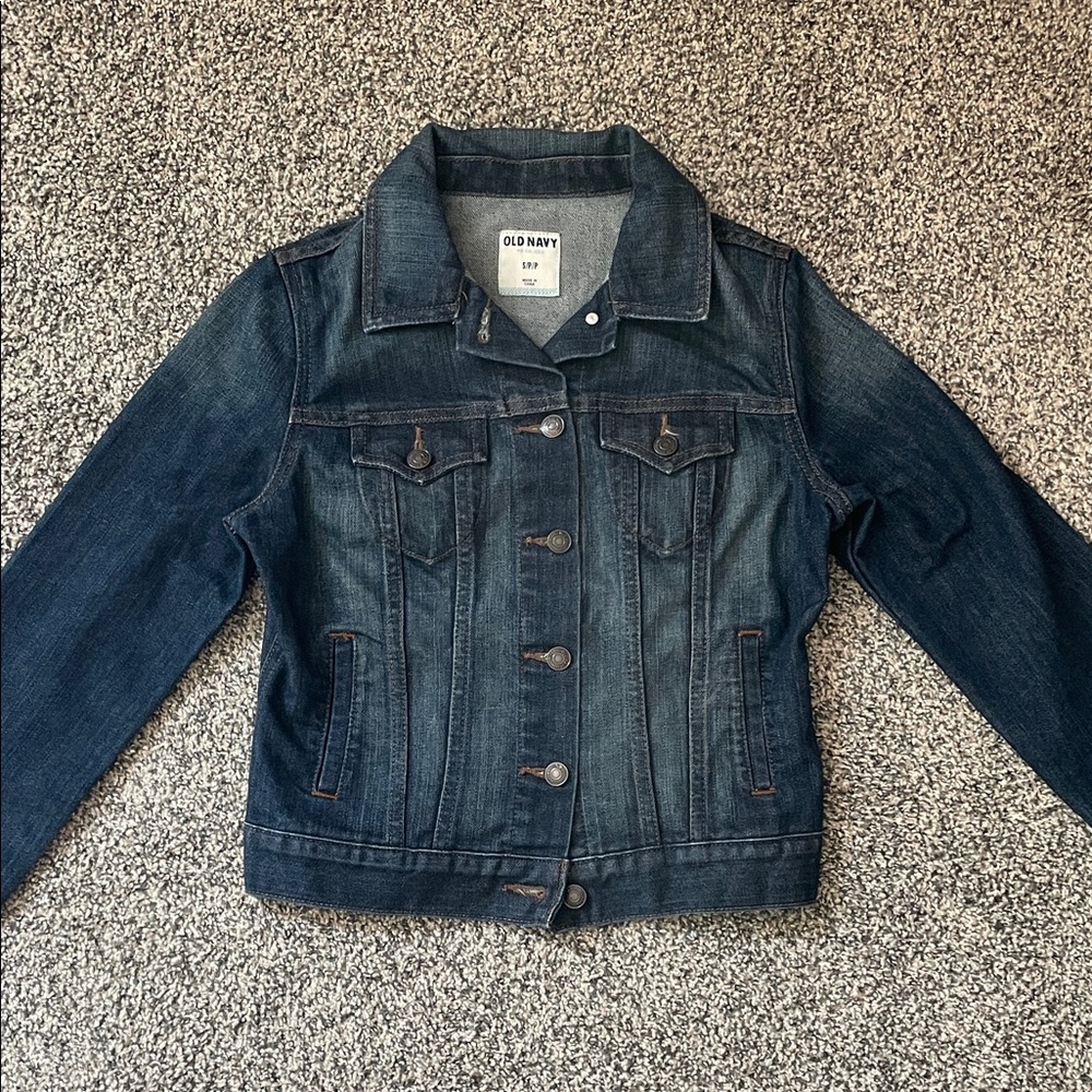 Old Navy Women's Dark Blue Denim Jacket Size Small